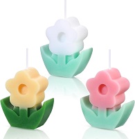 Pastel stylized tulip candles - Set of 3