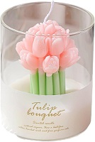 Tulip bunch scented glass jar gift candle