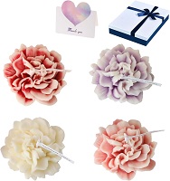 Flower shaped scented candles - Set of 4 assorted colours