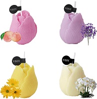 Tulip shaped candles - Set of 4 assorted colors