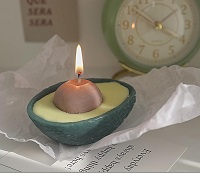 Avocado shaped scented candle