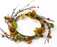 Bee themed sunflower candle ring