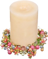 Spring crystal look candle ring with pearlized berries