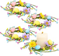 Easter egg and flower candle rings - Set of 4