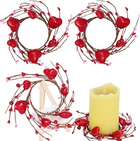 Berry and red heart candle rings - Two