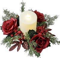 Romantic rose and berry candle wreaths