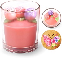 Rose scented candle in glass jar with lid