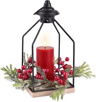 Christmas wreath LED candle lantern centerpiece