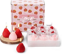 Joy and Peace strawberry candle gift set
