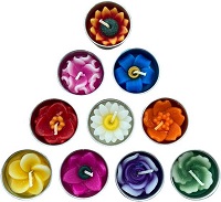 Mixed flower shaped tealights - Set of 10