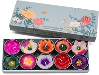 Flower scented tealights - Pack of 10 assorted flower shapes