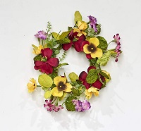 Small pansy wreath for jar candles