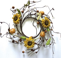 Sunflower and bee ring for candle jars