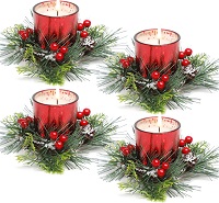 Christmas party candle holder centrepieces - Set of 4