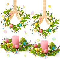 Easter candle rings & mini wreaths - Set of 4