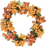 Autumn candle ring with yellow and orange berries